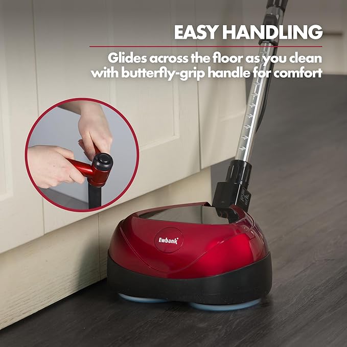 Ewbank EP170 Complete Cleaner, Washer, Scrubber, Scourer, and Polisher, Interchangeable Brushes and Pads Multi-Use Floor Machine, 2200 rpm, Lightweight, Red, 8 Pound