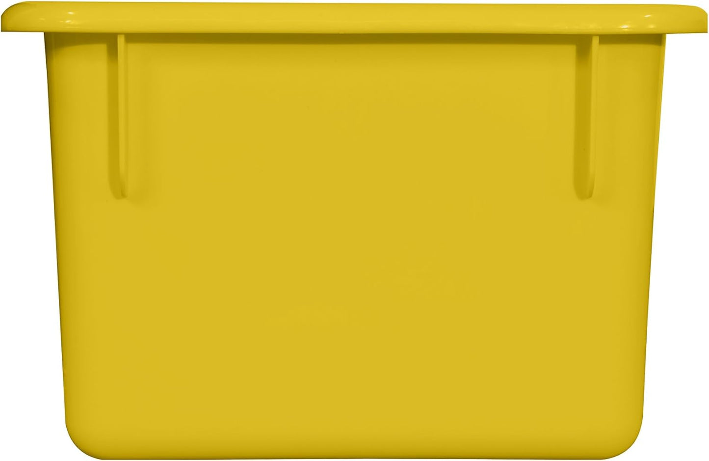 Wood Designs Cubby Storage Bin, Heavy Duty Plastic Containers for Kids Yellow Cubby Tray Set of 10