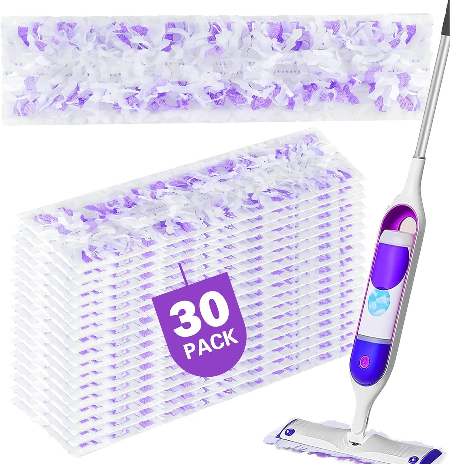 30 Count Power Mop Pads Refills for Swiffer PowerMop Multi-Surface Mopping Pad Disposable Replacement Compatible with PowerMop, Safe on All Finished Floors.