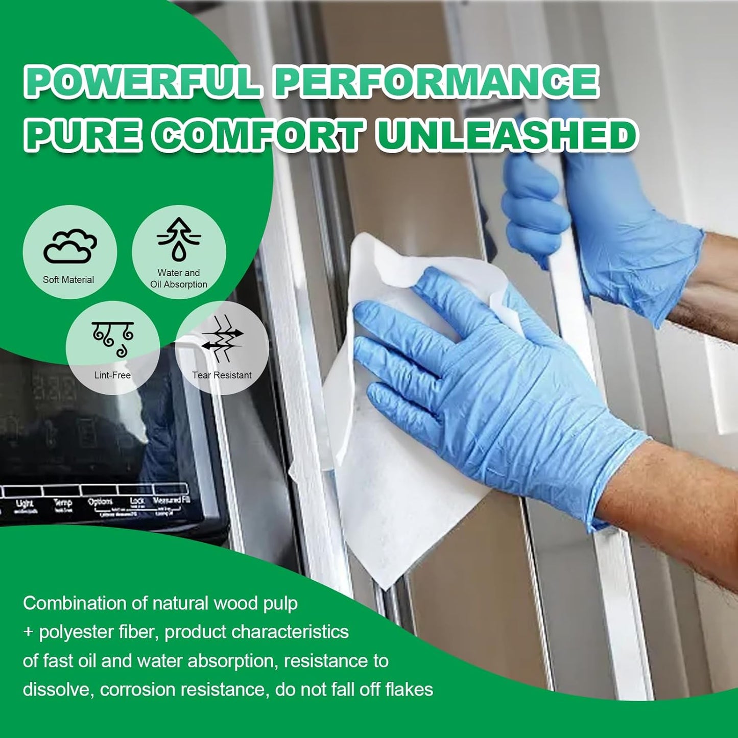 Cleanroom Wipes 9"x9" (300 Pcs, Cellulose/Polyester Blend, Grade B, 56GSM) Lint Free Wipes for Laboratory, Electronics, Pharmaceutical,Printing,Automotives and Semiconductor Industries