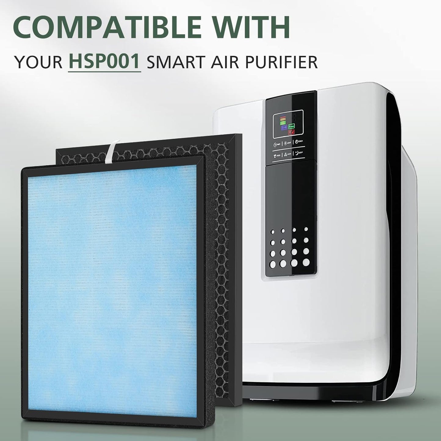 Filter Replacements for HSP001 Smart Air Purifier, 4 Stage Filtration of Fine Pre-Filter, Activated Carbon, Cold Catalyst and Efficient
