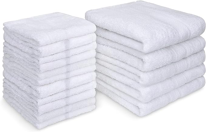 Nabob Wipers Terry Rags 10lb Bulk White Towel Rag Multipurpose 12x12 Inches100% Cotton Cleaning Solution Super Absorbent Lint Free (White, 10lb)
