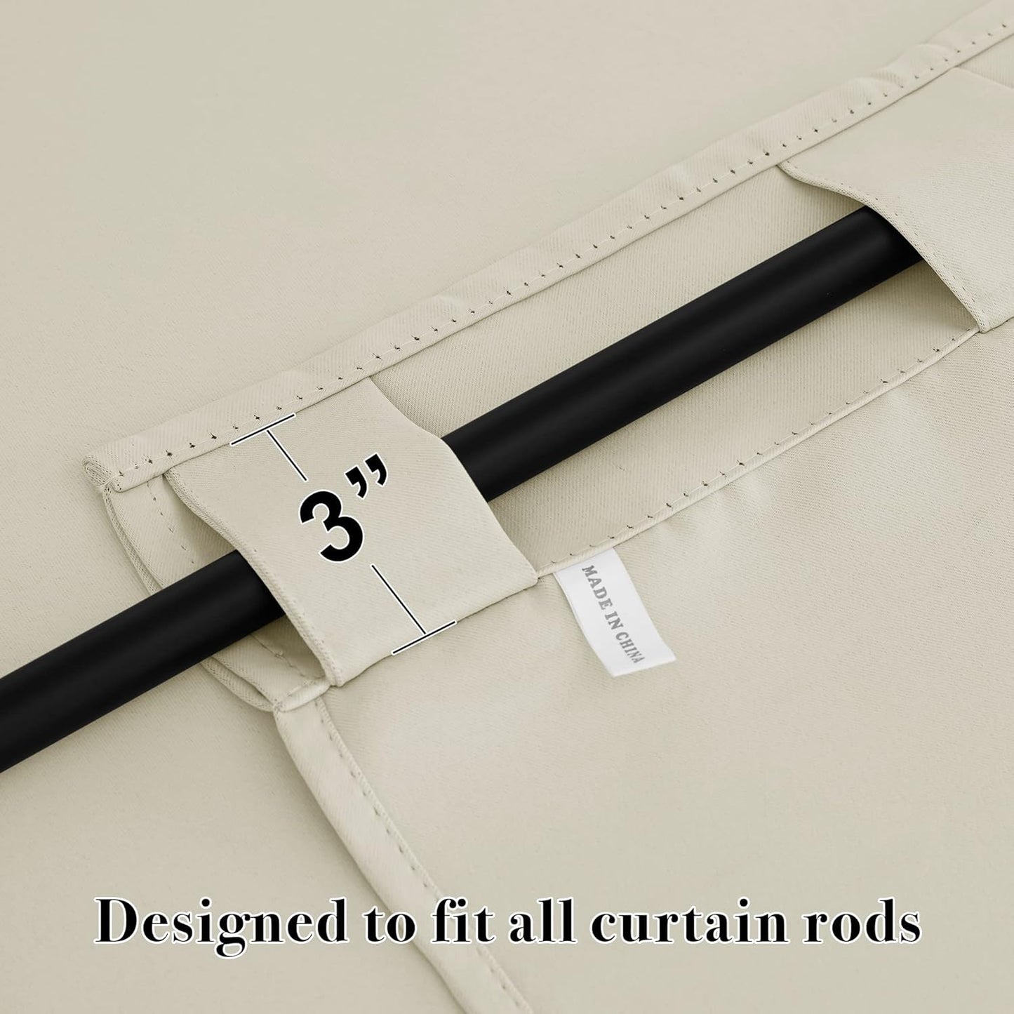 RYB HOME Kitchen Window Curtains - Blackout Privacy Half Window Curtains for Bedroom Bathroom Dining Living Room Cafe Office Short Tiers Drapes, W 34 x L 36 inches, 2 Panels, Beige