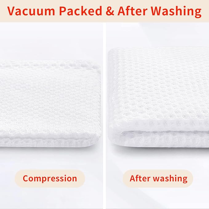Homaxy 100% Cotton Waffle Weave Kitchen Dish Cloths, 4-Pack Ultra Soft Absorbent Dish Towels, Quick Drying Dish Rags, 12 x 12 Inches, White