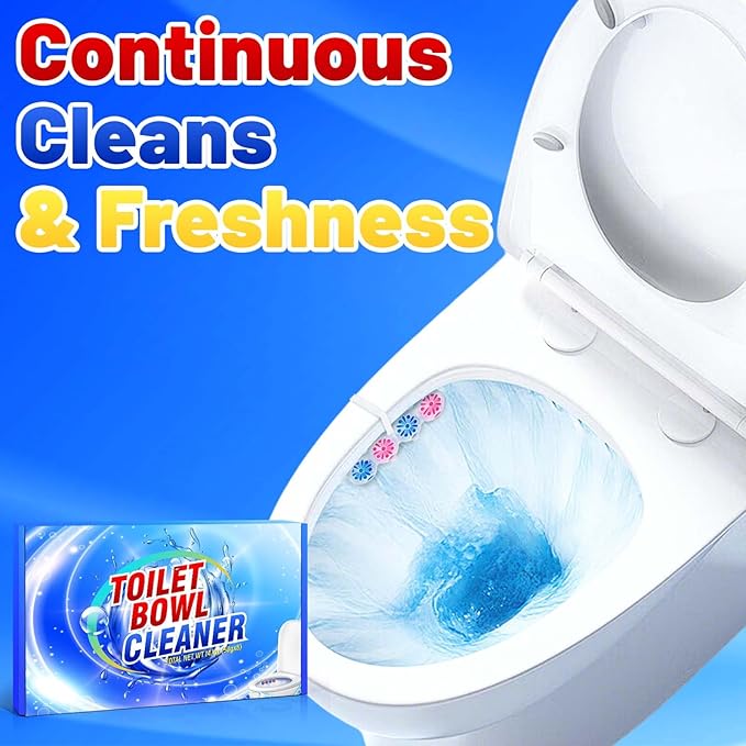 STRN Toilet Bowl Cleaners Rim Hanger, Toilet Bowl Cleaning Balls, Lemon & Magnolia Scents, Toilet Bowl Freshener, 8 Packs(32 balls)