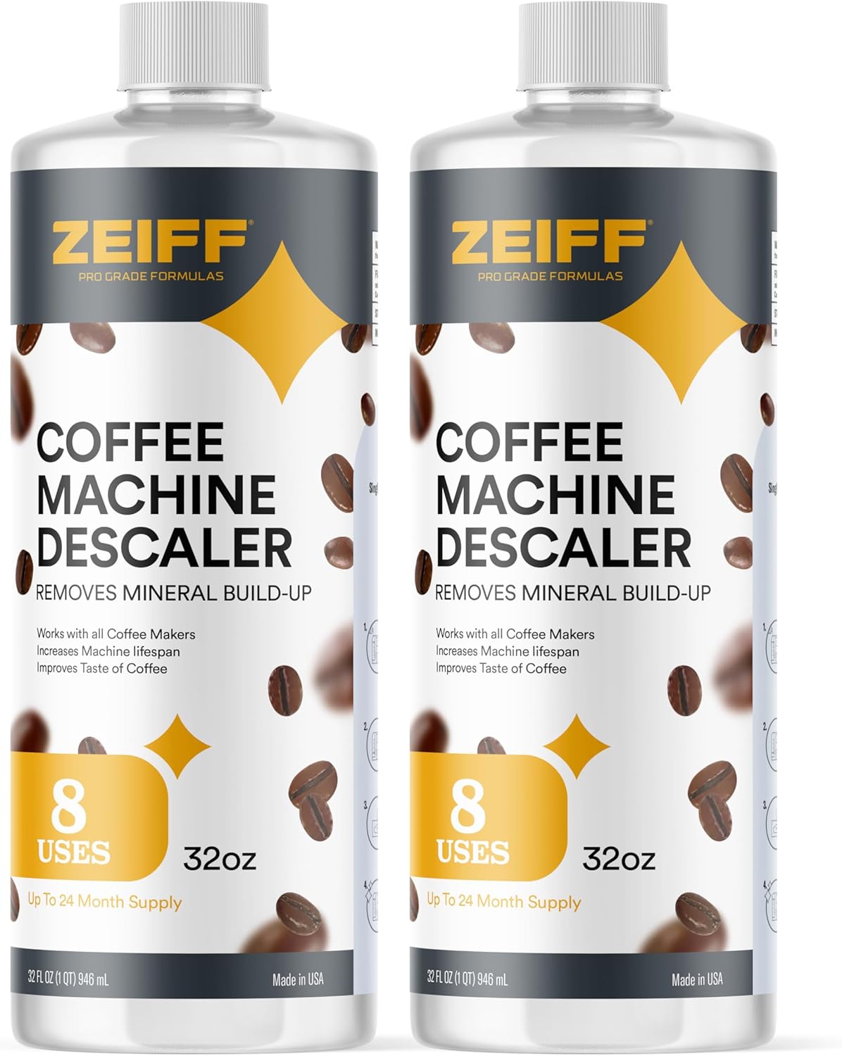 Coffee Machine Descaler - 32oz (8 Uses) - Compatible with Nespresso, Breville, Delonghi, Keurig Descaling Solution for Coffee Maker Cleaner and Descaler - Coffee and Espresso Machine Descaler
