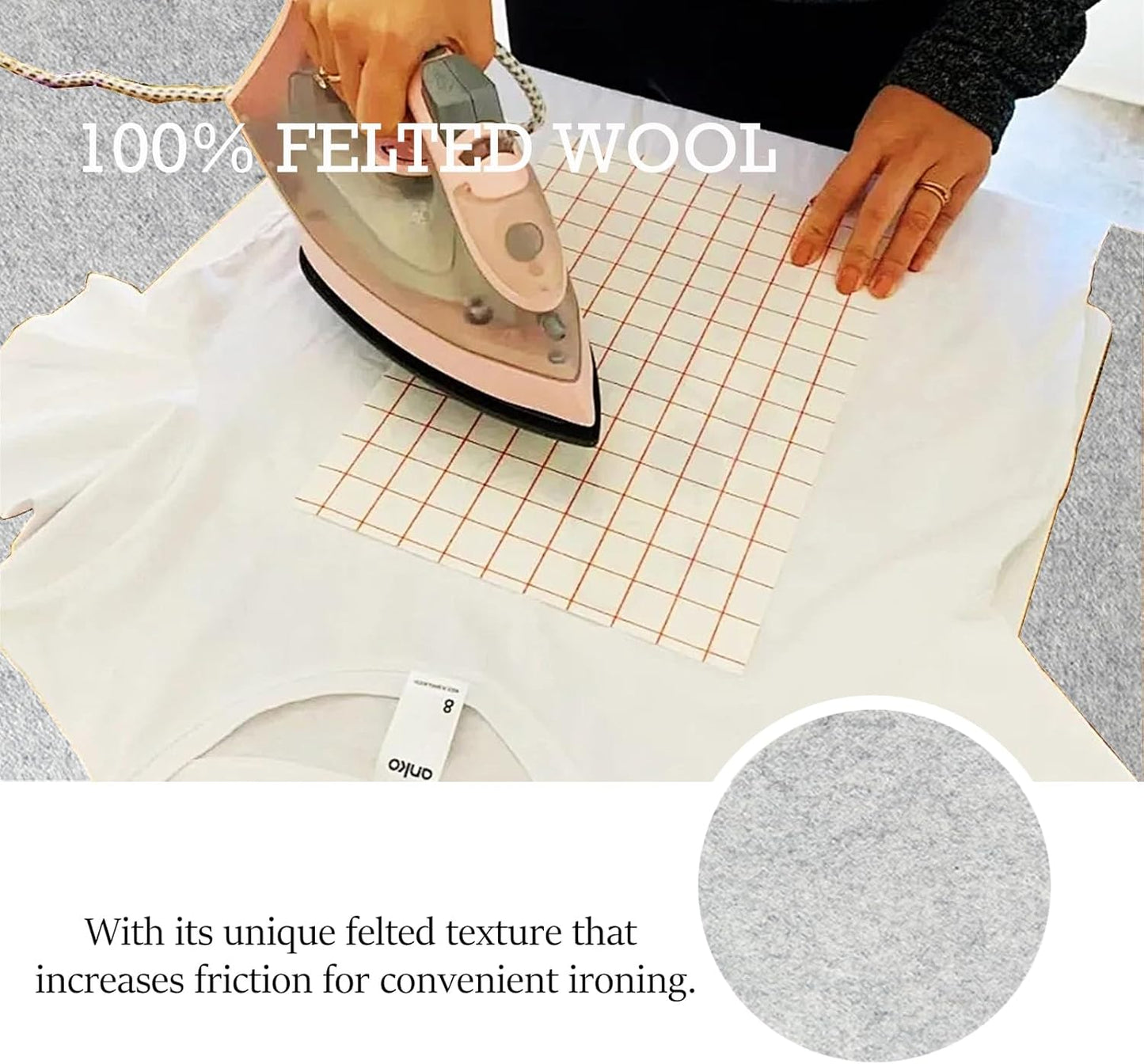 Wool Pressing Mat for Quilting, 24" X 60" Portable Wool Ironing Mat 100% Felted Wool Iron Board for Quilters, Great for Quilting & Sewing Projects