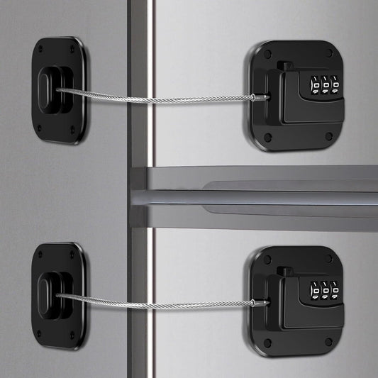 Refrigerator Lock, Combination Lock for Refrigerator Cabinets, Drawers, Heavy Duty Fridge Lock, Easy Install No Keys Needed (2 Pack)