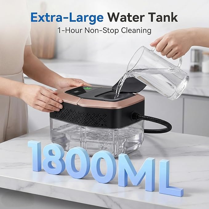 Steam Cleaner, 3 Level Adjustable Pressurized Steam Cleaner for Home, 10s Heat-Up Handheld Steamer for Cleaning, 1.9 Qt Tank Portable Steam Cleaner for Car, Home, Tile, Grout
