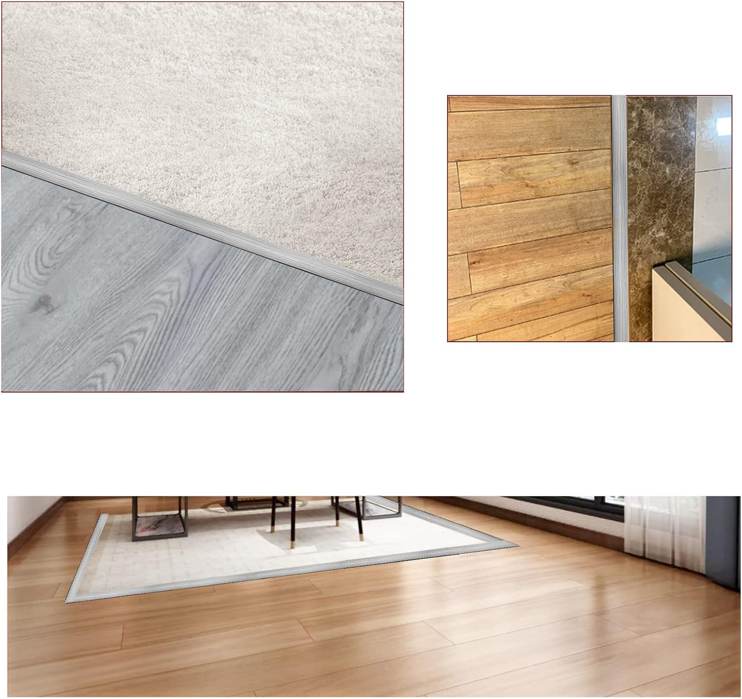 Floor/Door Flat Transition Strip & Self Adhesive Floor Vinyl Floor Edge Trim Laminate Floor Gap Covering Joining Strip