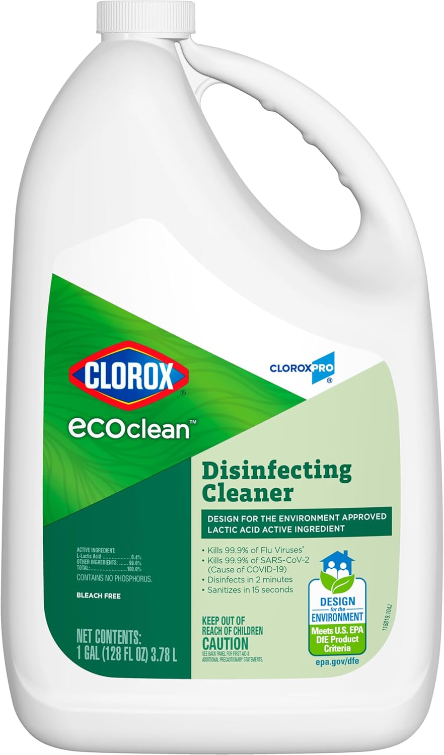 Clorox CloroxPro EcoClean Disinfecting Cleaner Refill, 128 Fluid Ounces