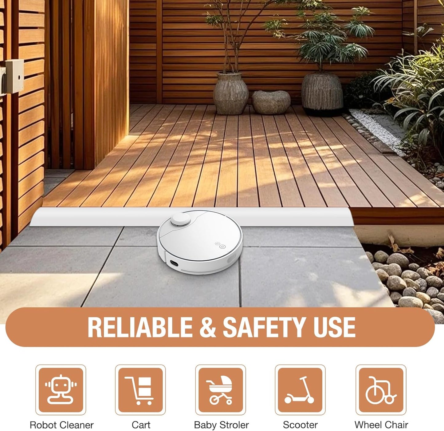 Floor Transition Strip Self Adhesive Vinyl Door Threshold for Doorways Carpet Edging Trim Overlap Edge Reducer for Laminate Floor, Carpet, Tile (White, 1/5" to 2/5", 10Ft)