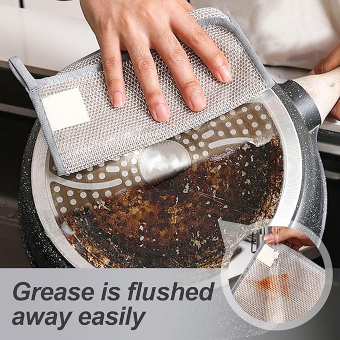 2025 New Multipurpose Wire Dishwashing Rags for Wet and Dry, Metal Scrubbing Pads Sponge Cloths Towels Clean, Non-Scratch Wire Dishcloth for Home Kitchen Dishes, Sinks (15 Pcs)