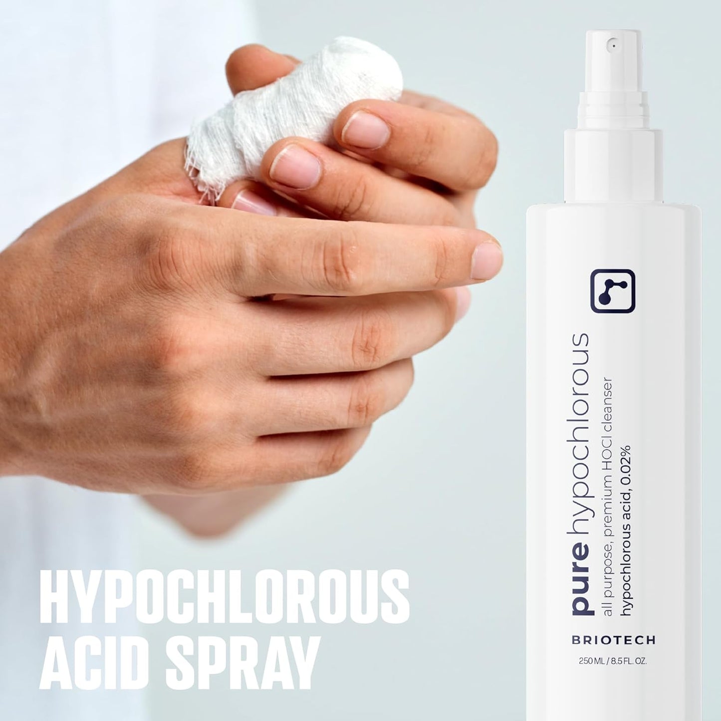 BRIOTECH Pure Hypochlorous Acid Spray and Cleanser, Original Premium HOCl Topical Solution, Multi-Purpose Cleaner, Family Approved & Pet Friendly, 8 fl oz
