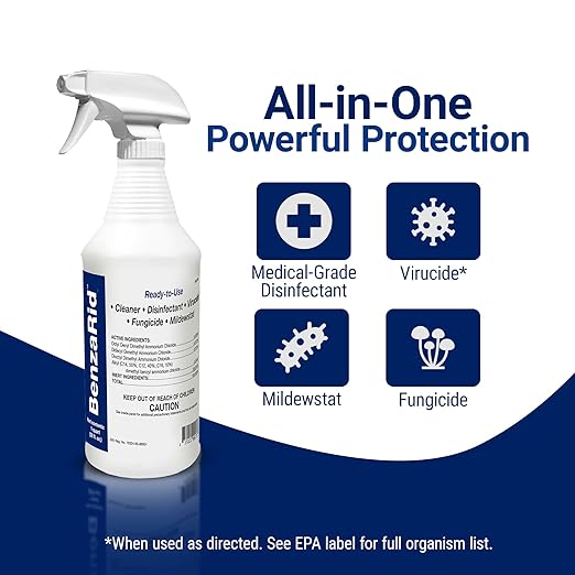 Hospital Disinfectant Sanitizer & Virucide | Kills 99.99% of COVID-19, Avian Flu H1N1,H1N2, H5N1, SARS, Bloodborne Pathogens, Staph, Bacteria & Mold | EPA Reg. | Child & Pet Safe 1 Gal