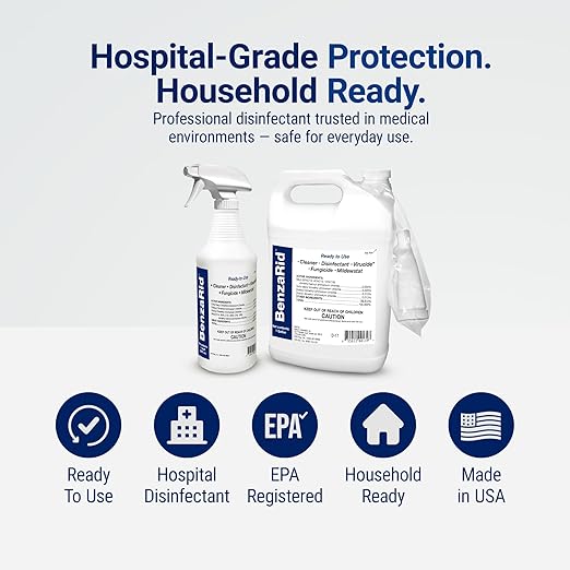 Hospital Disinfectant Sanitizer & Virucide | Kills 99.99% of COVID-19, Avian Flu H1N1,H1N2, H5N1, SARS, Bloodborne Pathogens, Staph, Bacteria & Mold | EPA Reg. | Child & Pet Safe 1 Gal