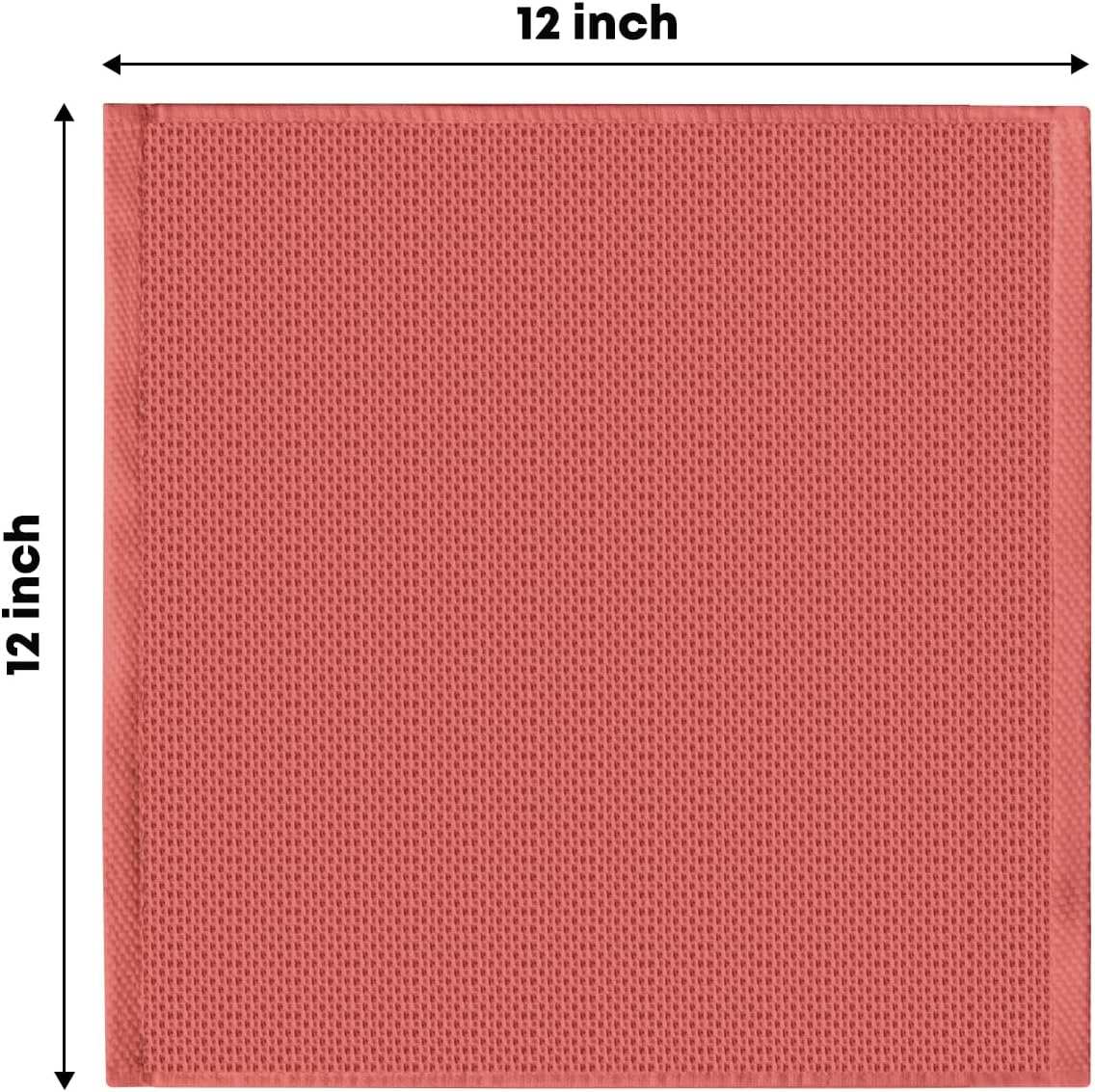 Artoid Mode 100% Cotton Red Waffle Weave Kitchen Dish Cloths, 12x12 Inch Ultra Soft Absorbent Quick Drying Kitchen Dish Towels Set of 6