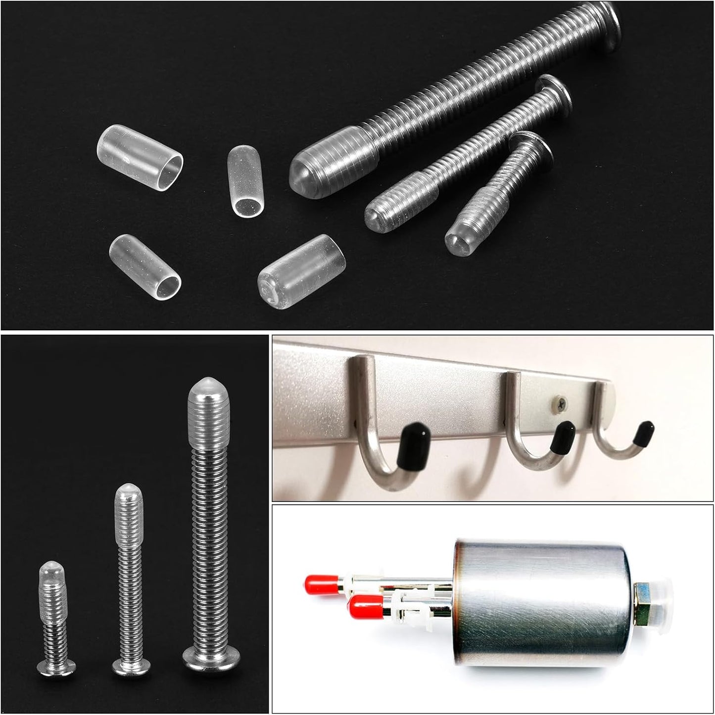 uxcell 20pcs Rubber End Caps Protective Caps 28mm(1.1 Inch) ID Vinyl PVC Round Tube Bolt Cap Cover Screw Thread Protectors, Clear