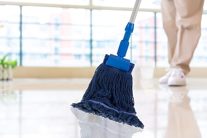 Heavy Duty Wet Industrial Cleaning Mop Head – Mop Head Replacement Perfect Cotton Washable Mop Head Replacement for Commercial & Home Cleaning（Blue）