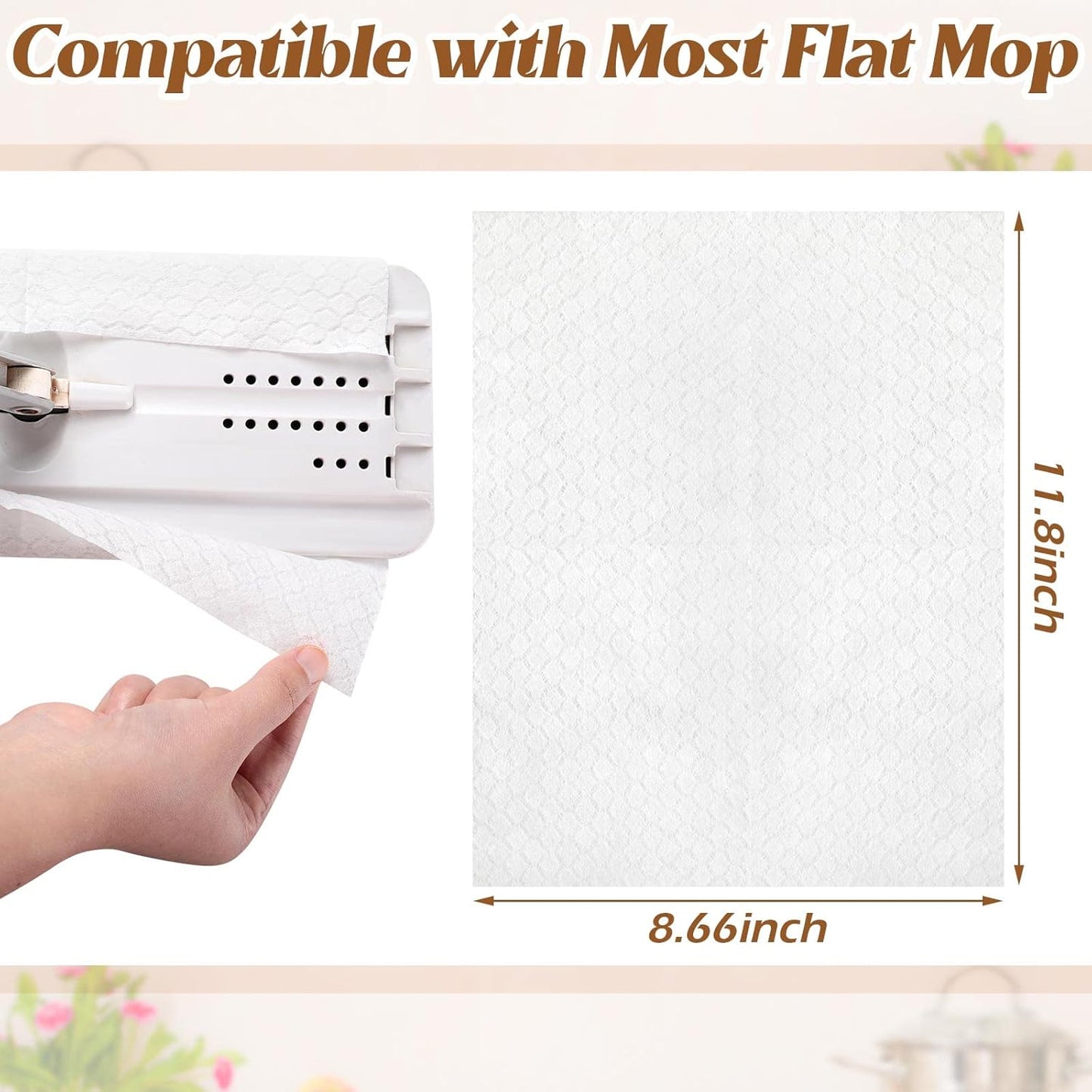 Hoolerry 300 Count Dry Sweeping Cloths Dry Mop Refills Sweeper Dusting Cloths Disposable Duster Refills Floor Mop Pads, 11.81 x 8.66 inch