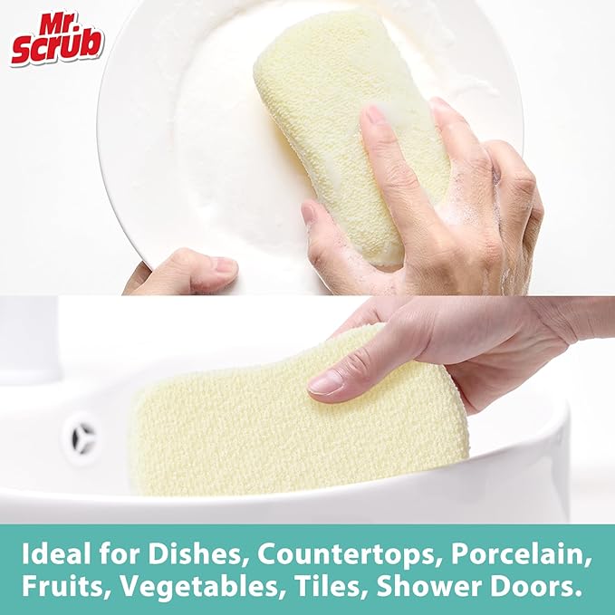 Sponges Kitchen Scrub Dish Sponge Scouring Pad, 12 Pack Cleaning Brush Scrubber Supplies for Soap, Dishwashing Dinnerware Sets Pan Pot Glass Dishwasher Sink Bathroom Towels Cloth Rags Holder