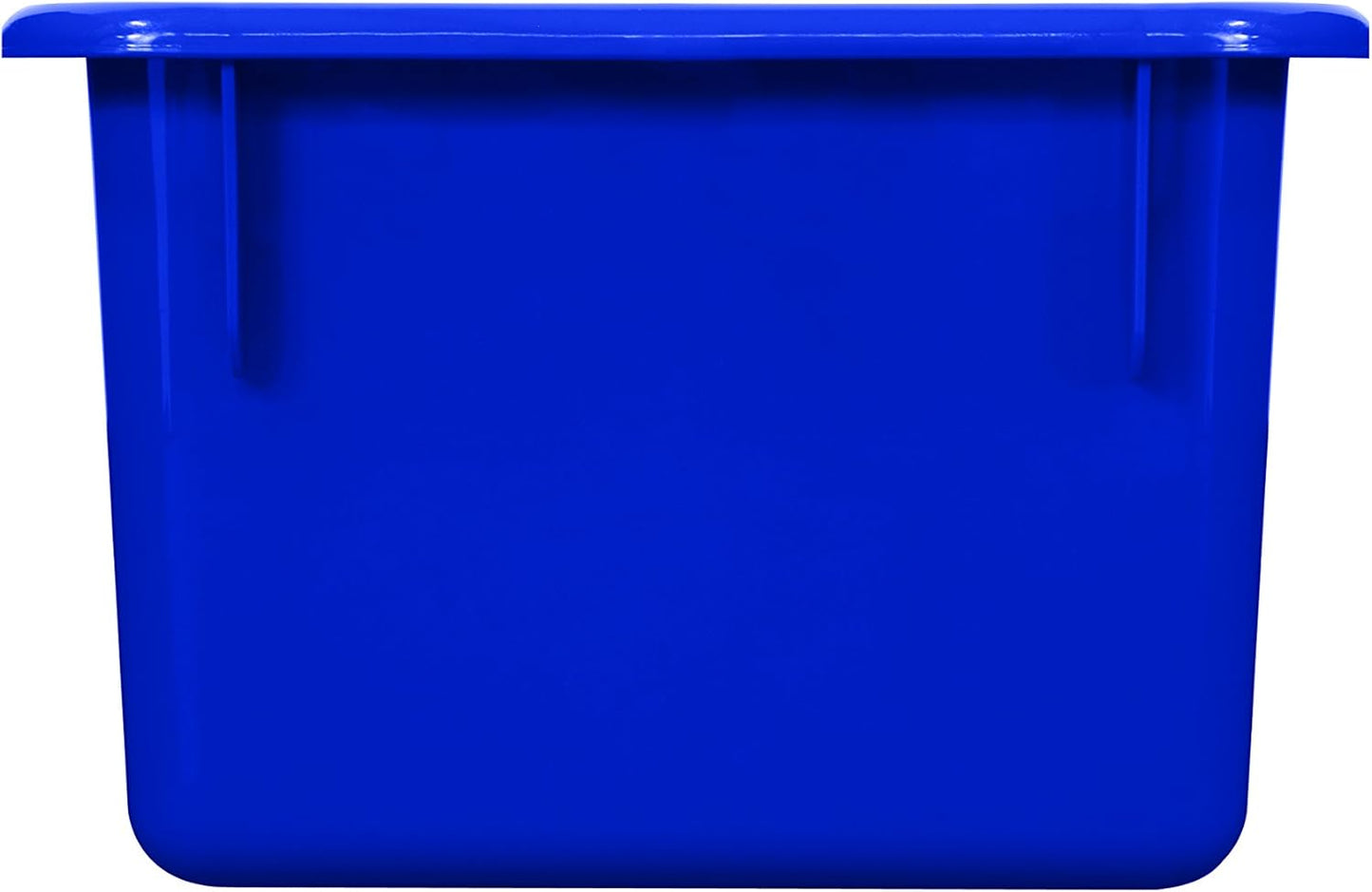 Wood Designs Cubby Storage Bin, Heavy Duty Plastic Containers for Kids Blue Cubby Tray Set of 10