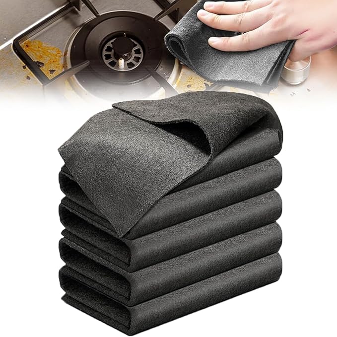 Multifunctional Magic Cloth, Reusable Thickened Magical Cleaning Cloth, Streak Free Magical Microfiber Cleaning Cloth, Suitable for Glass,Window, Kitchen, Cars (5PC)
