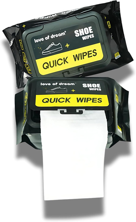 Shoe Wipes – 2 Pack (60 Count) Disposable, Pre-Moistened Sneaker & Shoe Cleaning Wipes – Travel-Ready, Portable – Removes Dirt, Scuffs & Stains from Leather, Fabric, Rubber, and More