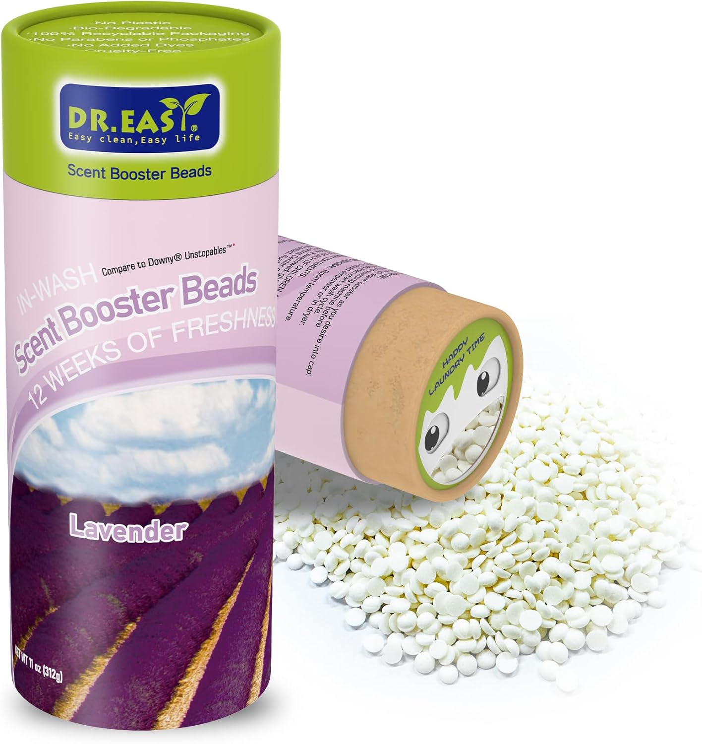 DR.EASY Laundry Scent Boosters 312G,Lavender Scent Boosters for Washer，Bulk Laundry Booster Beads and fabric scent booster，Fresh Scented Clothes fo 12 Weeks