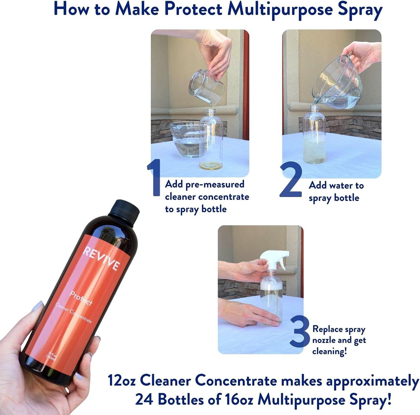 REVIVEEO Protect Cleaner Concentrate Multi-purpose, All-purpose, Concentrated, Mopping, Nontoxic, Plant Based