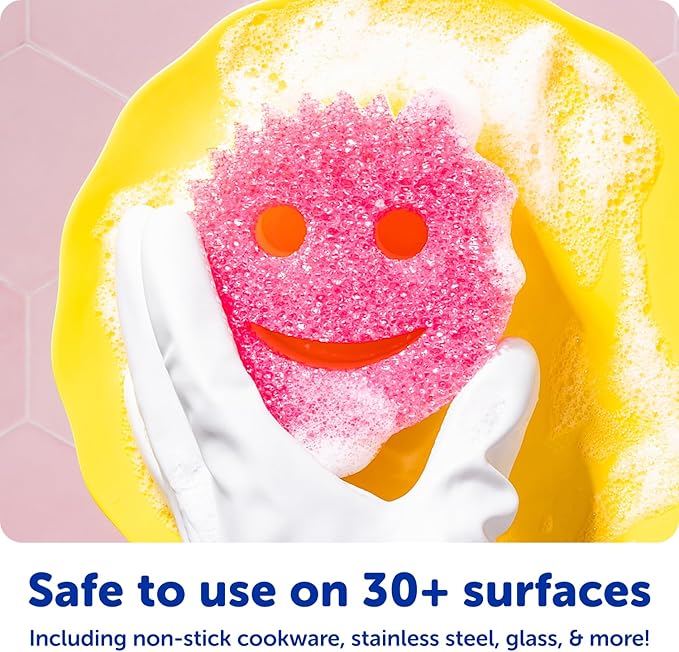 Scrub Daddy Scrub Mommy Sponges - Dish Scrubber + Non-Scratch Cleaning Sponges Kitchen, Bathroom + Multi-Surface Safe - Stain + Odor Resistant Dual-Sided Dish Sponges for Scrubbing (3 Count)