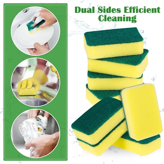 80 Pack Cleaning Sponges Kitchen High Density Dish Sponges Scrub Sponge Multi-Surface Cleaning Scrubber Pad, Durable Dishwashing Sponge Bulk Cleaning Supplies for Washing Dishes, Home, Bathroom, Car