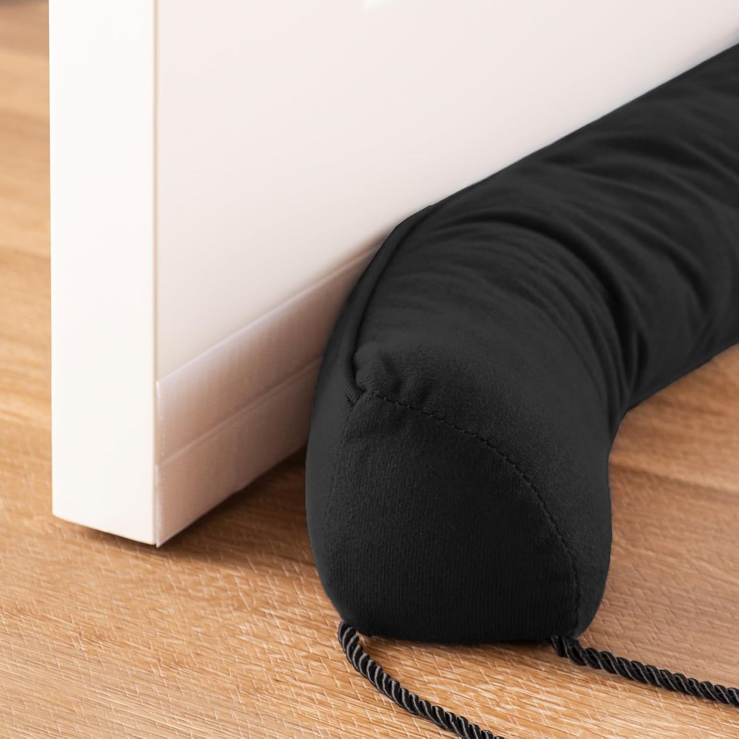 Sunolga 36" Door Draft Stopper Blocks Hot and Cold Air with Removable Washable Cover for Gaps Up to 3", All-Season Seal for Noise, Door Sweep for Bottom of Door and Window, Home Essentials, Black