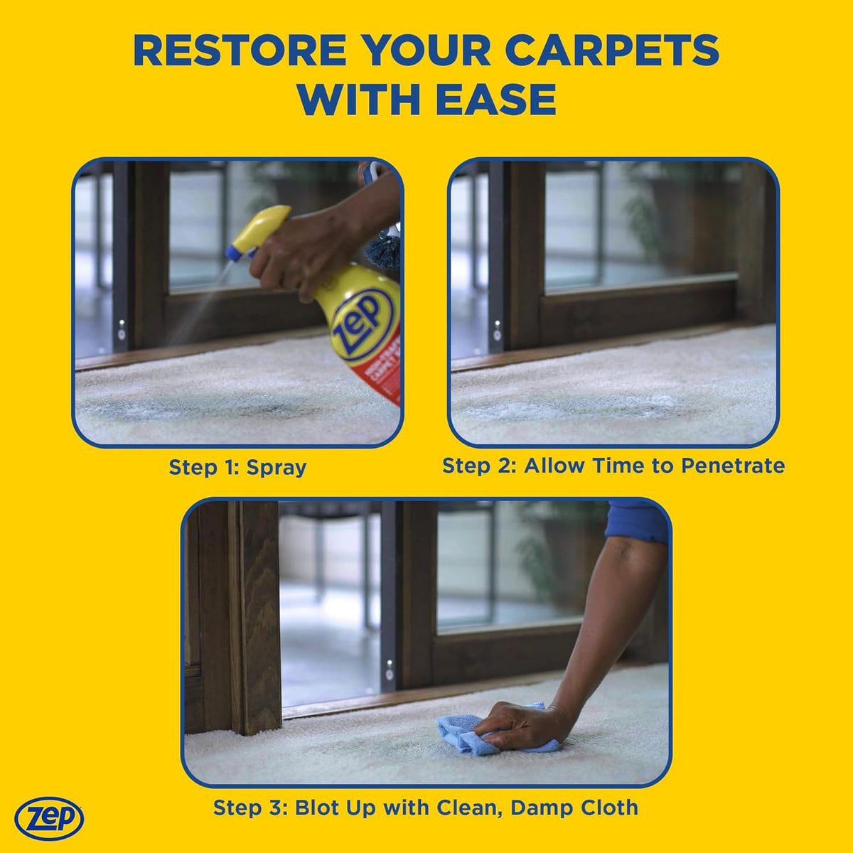 Zep High Traffic Carpet Cleaner - 1 Gallon (Case of 4) ZUHTC128 - Penetrating Formula Removes Deep Stains. Make High-Traffic Areas Look New Again