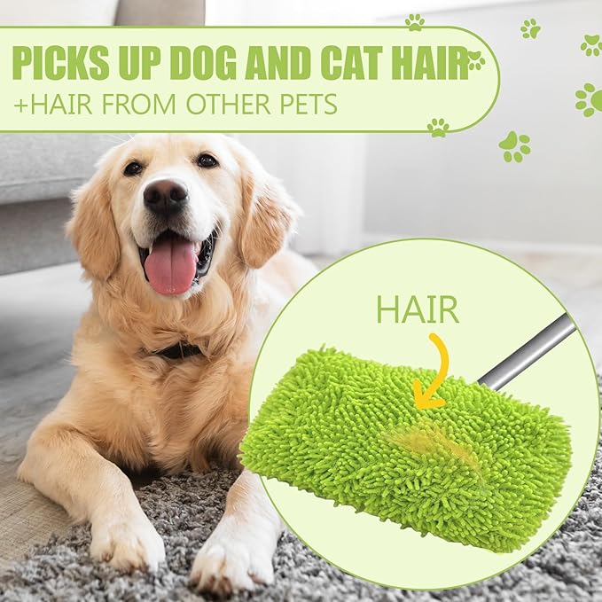 6 Pack Reusable Mop Pads Refill Compatible with Swiffer Sweeper Mop, Microfiber Wet Mopping Cloths for Floor Cleaning, Ideal for Home Cleaning Washable Floor (Green-6 Pack)