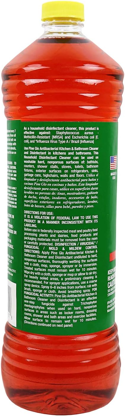 Pine Glo Antibacterial and Disinfectant Cleaner, Hospital Grade and EPA Registered. Pine Scent 40 Fl oz Bottle
