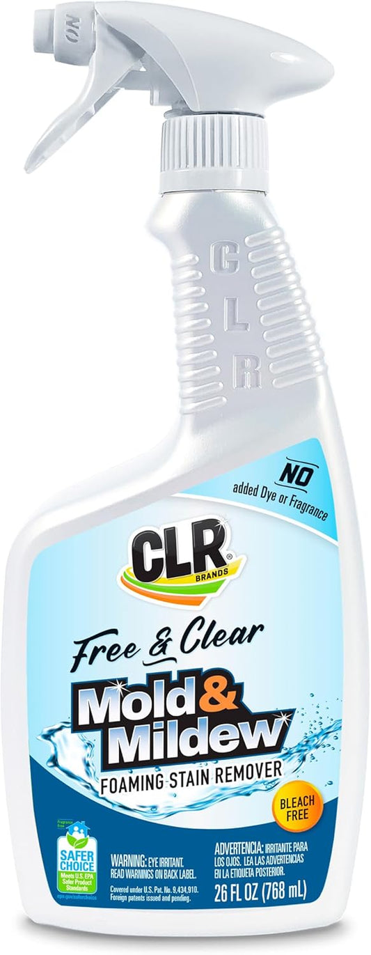 CLR Brands® Mold & Mildew Bleach-Free Free & Clear Stain Remover, No Dyes or Fragrances, 26 Oz Bottle (Pack of 1)