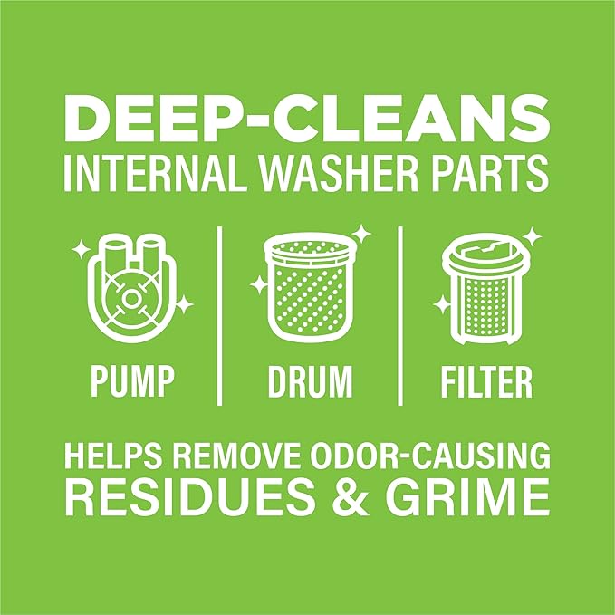 Affresh Washing Machine Cleaner, Helps Power Away Odor Causing Bacteria & Grime Deep Inside Pump, Valve & Hoses, 6 Time Release Tablets, 6 Month Supply