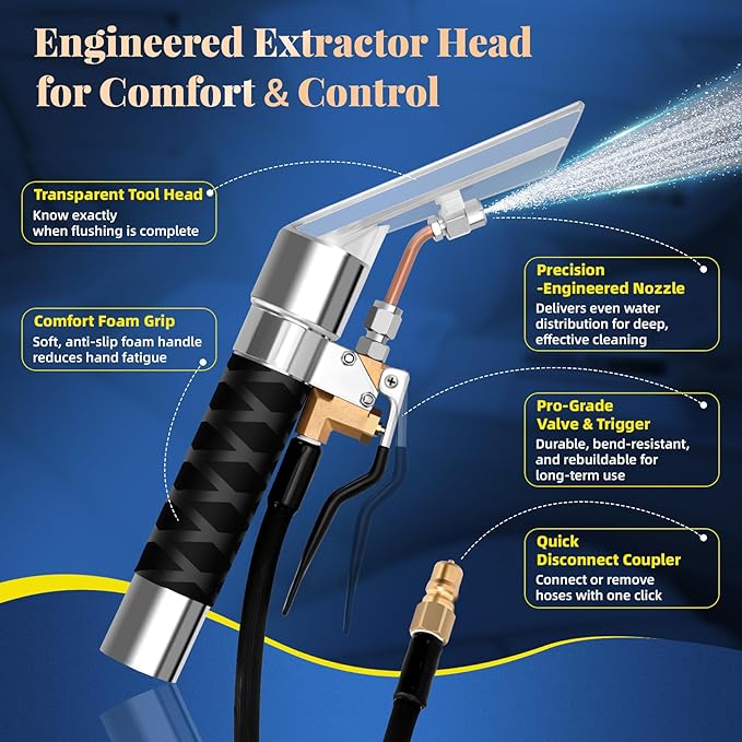 Better Extractor Hose Kit for Shop Vac, Universal Shop Vac Extractor Kit with 25FT Waterline, 11FT Vacuum Hose& Adapter, Converts Vacuum to Upholstery Extractor for Auto Detailing & Home Cleaning
