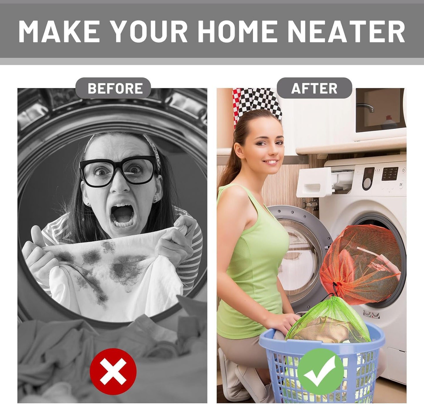 Berlune 36 Pcs Large Laundry Bag Colorful Extra Large Mesh Laundry Bag Bulk with Drawstring Heavy Duty Mesh Machine Washable Drawstring Pouch (32 * 24in)