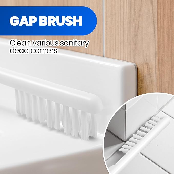 2 in 1 Toilet Brush and Plunger Set, Extended Handle Plunger,Toilet Bowl Brush Plunger Set,Bathroom Cleaning Tools,Cleaning Brush,Cleaning Supplies,Toilet Brush Plunger Combo,White（20inch）