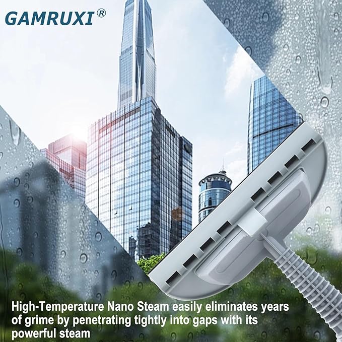 Handheld Pressurized Steam Cleaner with 11 Attachments – Portable Multi-Surface Steamer for Home, Mattress, Floors, Couch, Windows, Upholstery, Car, and Grout – Deep Cleaning & Stain Removal(White)