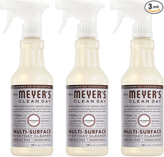 MRS. MEYER'S CLEAN DAY Multi-Surface Everyday Cleaner, Lavender Scent, 16 Fl Oz Bottle - 3 Pack
