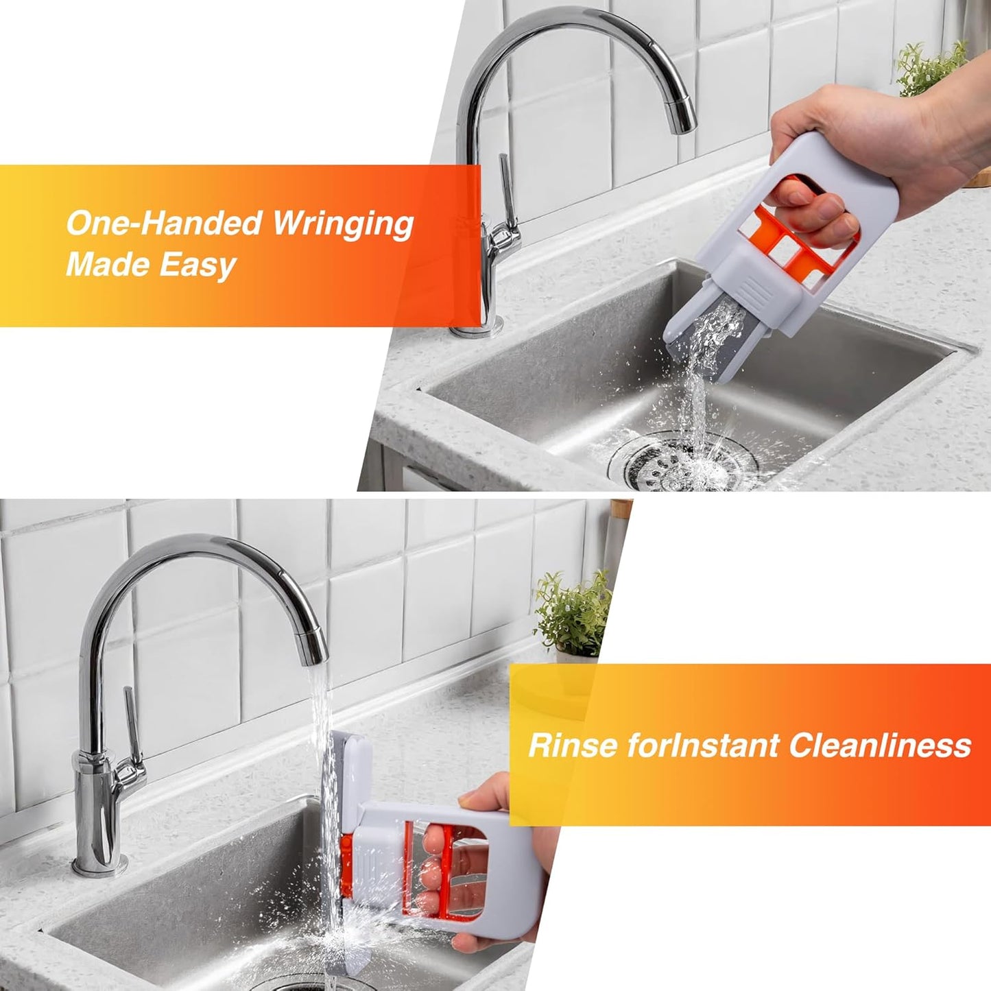 Mini Foldable Desktop Mop, Sponge Mop, Wet and Dry Use Cleaning System, Portable Lazy Mop, Self-Squeeze, No Hand was for Bathroom, Kitchen, Desktop, Glass, Living Room, Car