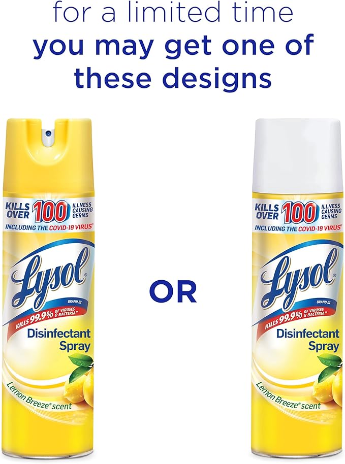 Lysol Disinfectant Spray, Lemon Breeze, 19oz, Clear