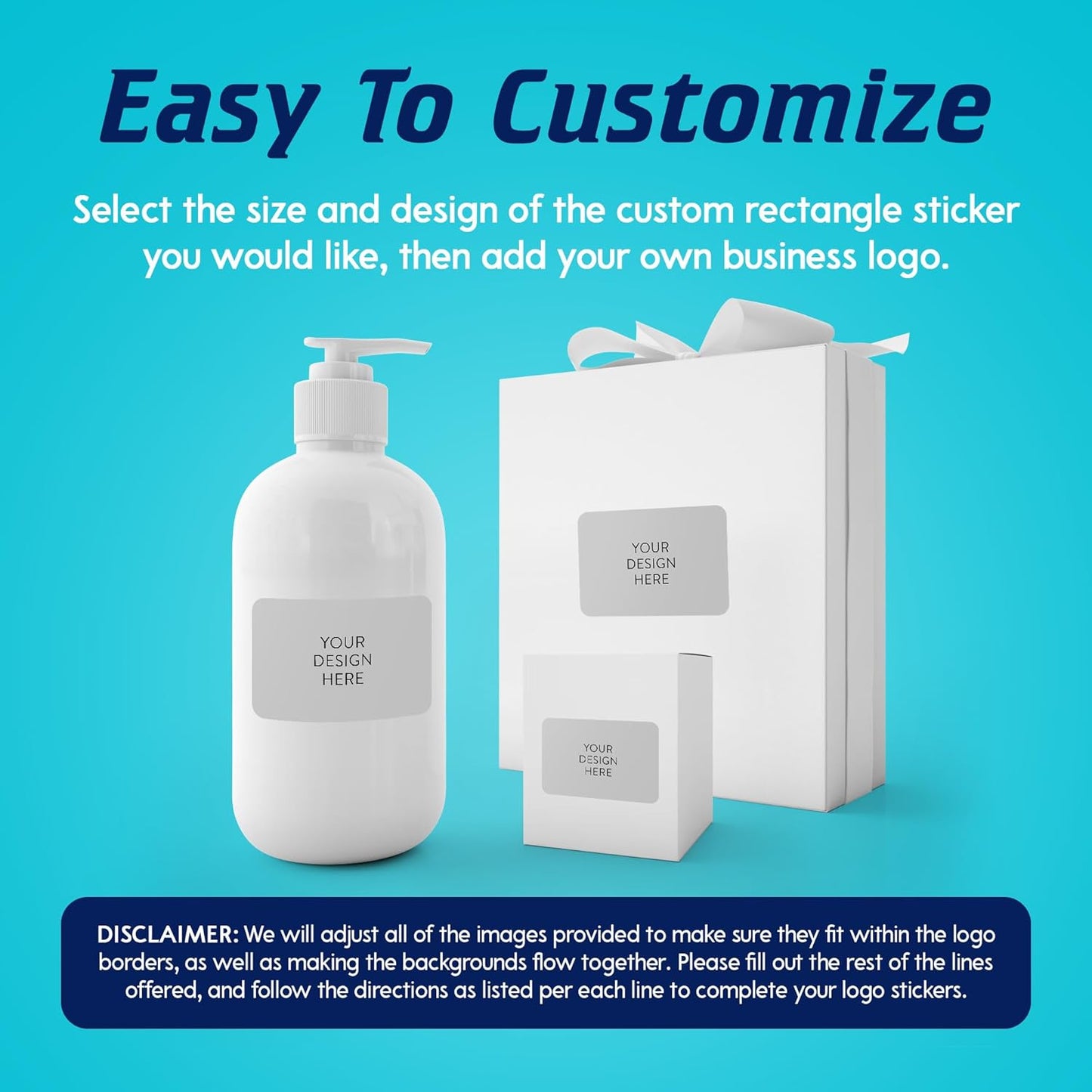 100 Custom Vinyl Stickers - Upload Your own Image, Text, Design, Logo - Personalized Logo Labels for Handmade, Packaging, Bottle, Jars, Candle, Brand Stickers (Gray, 4x2)