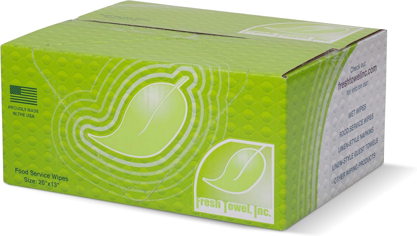 Fresh Towel Foodservice Reusable Paper Towels - 1/4 Fold, 13 x 20 inches - (1 Case of 200) All Purpose Cleaning Towels (Pink Solid)