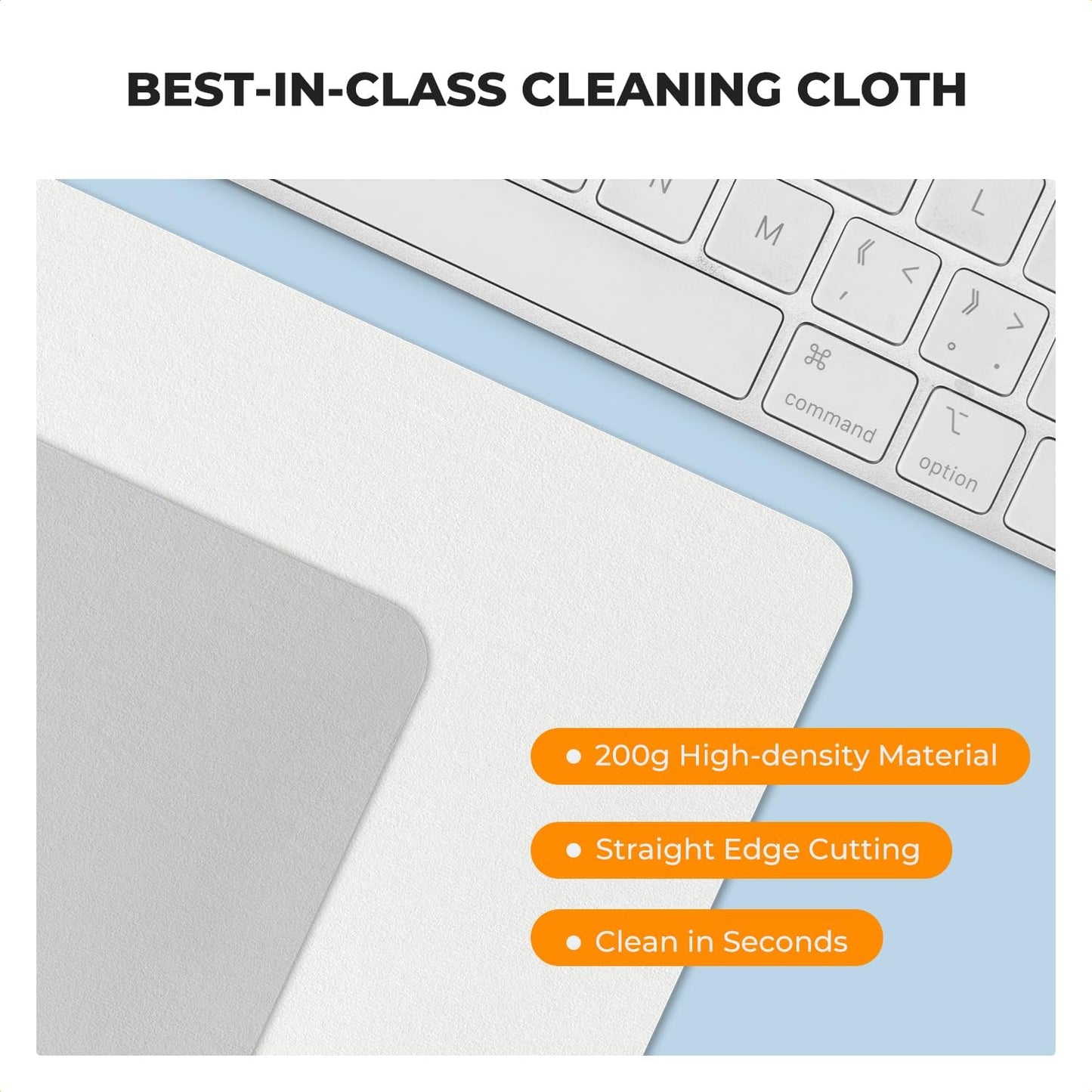 K&F CONCEPT 2 Pack Lens Cleaning Cloth | Microfiber Cleaning Cloth | Glasses Cleaning Cloths | Eyeglass Lens Cleaner | Eyeglasses, Camera Lens, VR/AR Headset, and Screen Cleaning | White & Grey