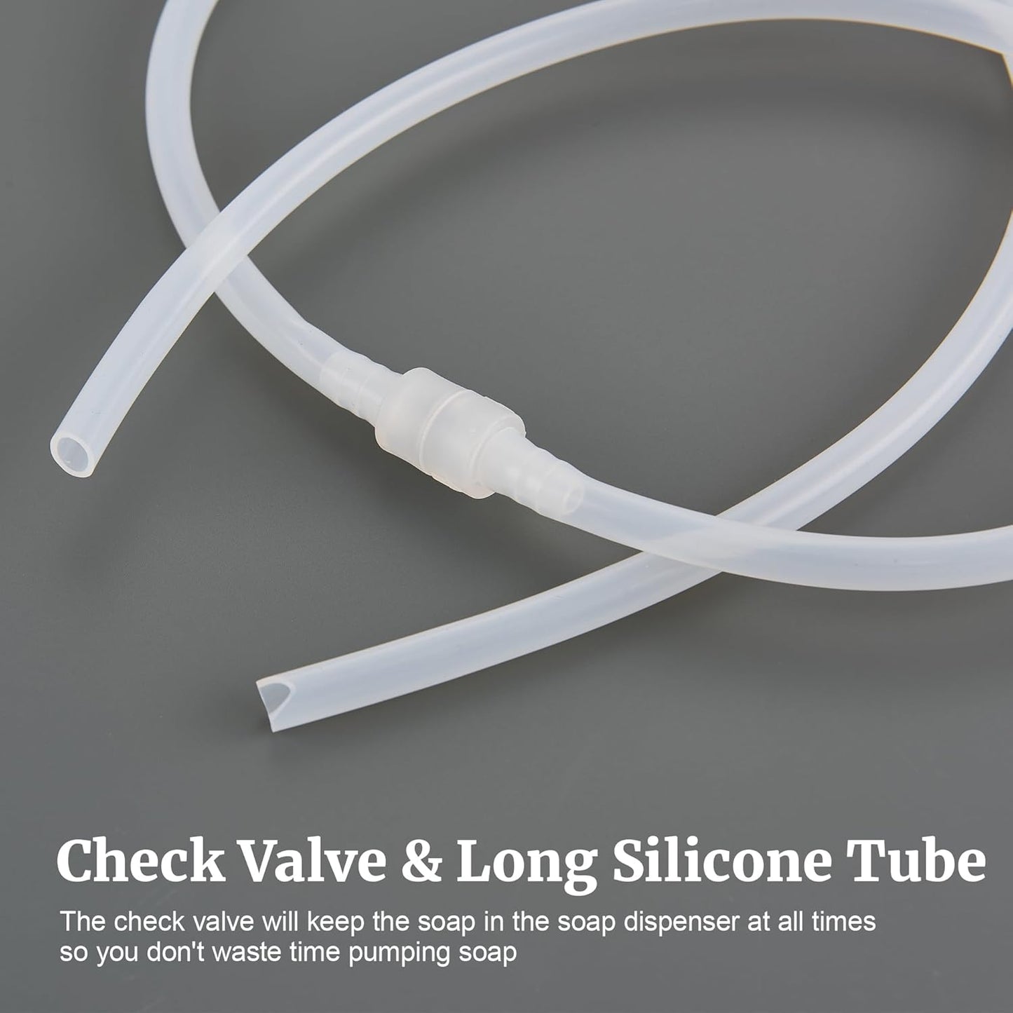 Sink Soap Dispenser for Kitchen Sink Chrome Upgrade with 40" Silicone Extension Tube Kit, Connect to Your Soap Bottle Directly