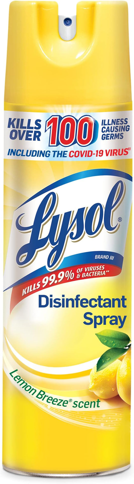 Lysol Disinfectant Spray, Lemon Breeze, 19oz, Clear